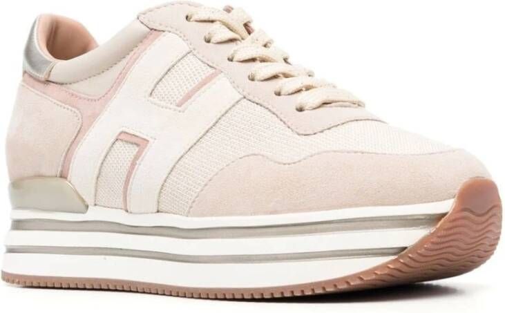 Hogan Platform Sneakers in Grijs Polyester Leer Gray Dames