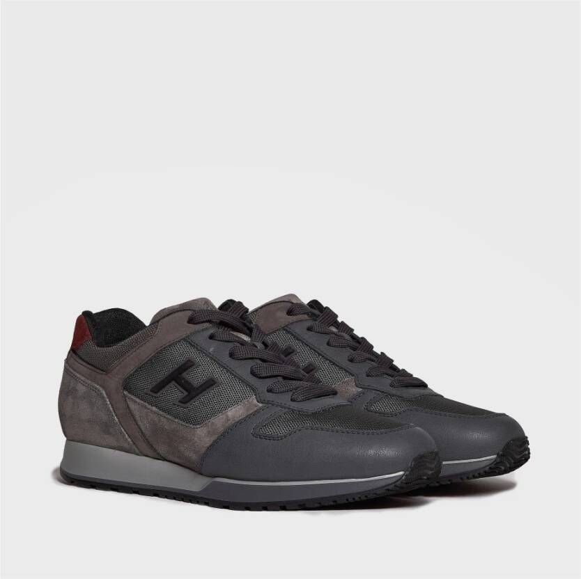 Hogan Abstracte Grijze Lage Top Sneakers Grijs Heren