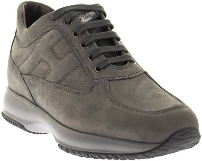 Hogan Tijdloze Interactive Suède Sneakers Grijs Unisex