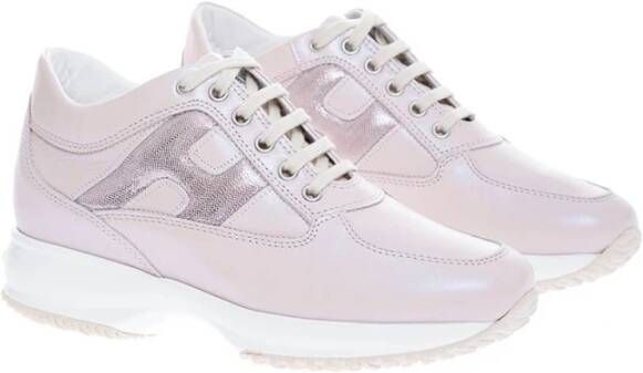 Hogan Beige en Roze Lage Sneakers Roze Dames