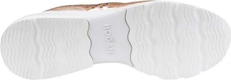Hogan Sneakers van gelamineerd leer met veters Pink Dames