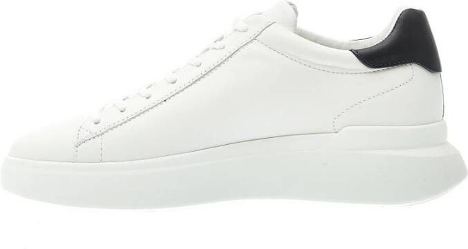 Hogan Witte Leren Sneakers met Blauwe en Rode Accenten White Heren