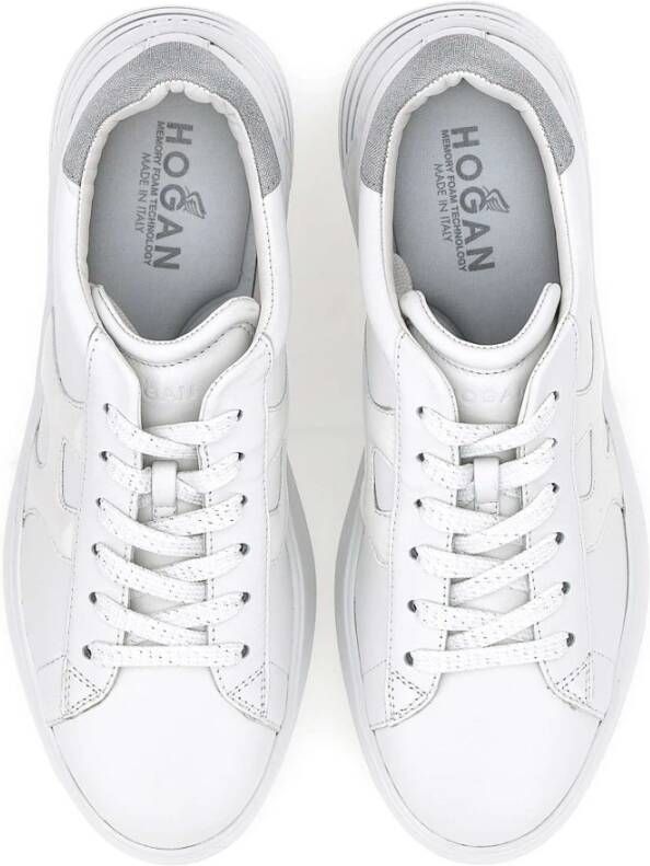 Hogan Witte Leren Sneakers met Patentleer en Stoffen Details White Dames - Foto 10