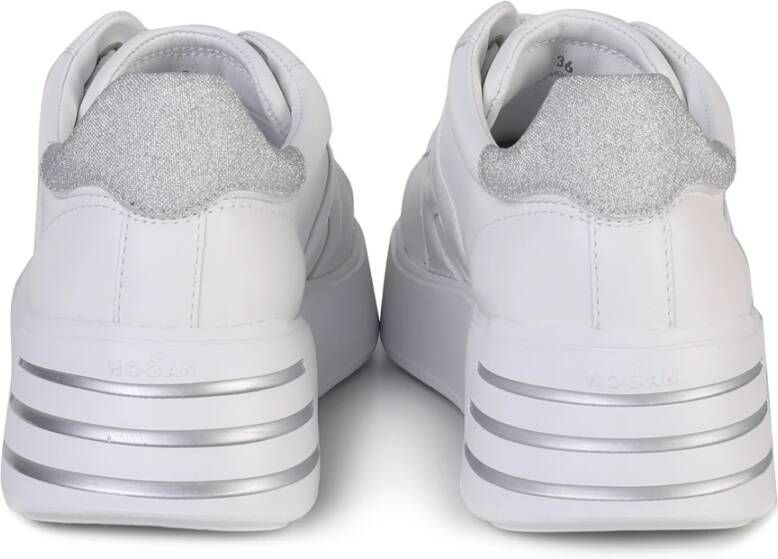 Hogan Witte Leren Sneakers met Patentleer en Stoffen Details White Dames - Foto 8