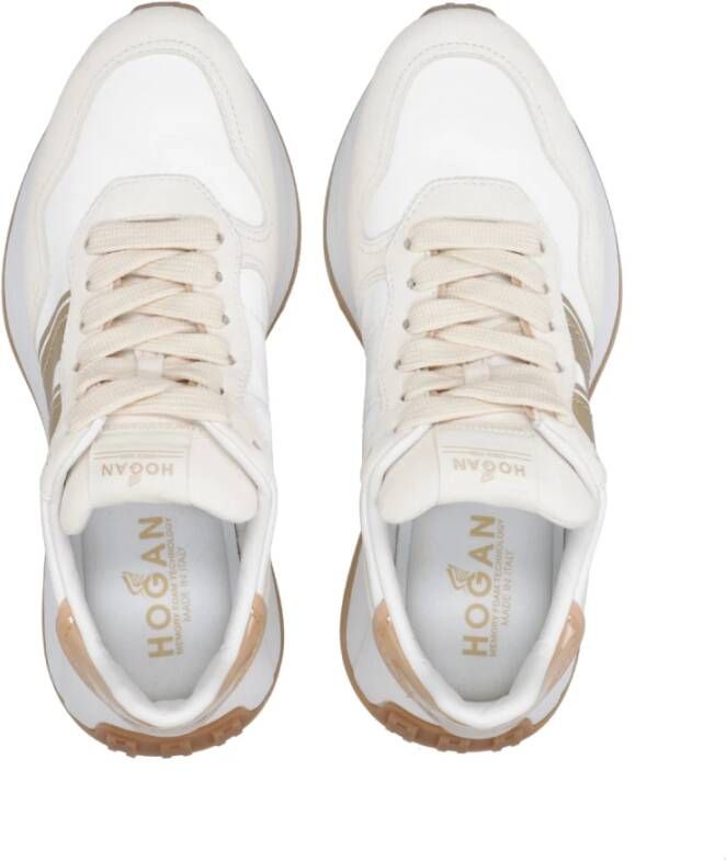 Hogan Witte sneakers voor dames met suède en nylon inzetstukken Wit Dames