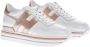 Hogan Witte Talcum Midi Sneakers met Metallic Roze H Applicatie White Dames - Thumbnail 2
