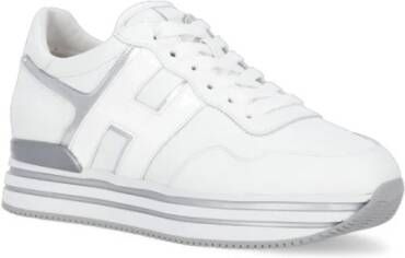 Hogan Metallic Leren Sneakers Wit Dames