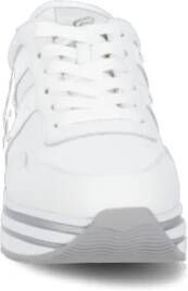 Hogan Metallic Leren Sneakers Wit Dames