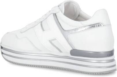 Hogan Metallic Leren Sneakers Wit Dames