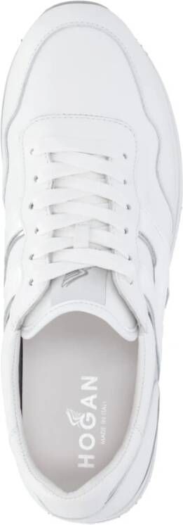 Hogan Metallic Leren Sneakers Wit Dames