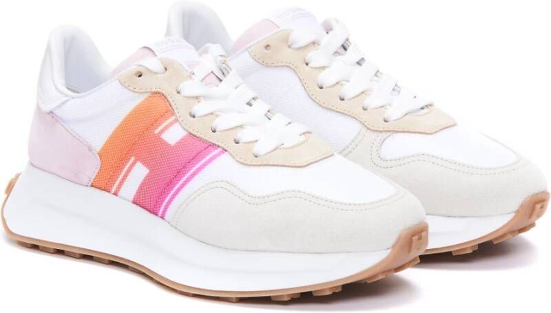 Hogan Witte Sneakers met Zijden Midi Rok Wit Dames