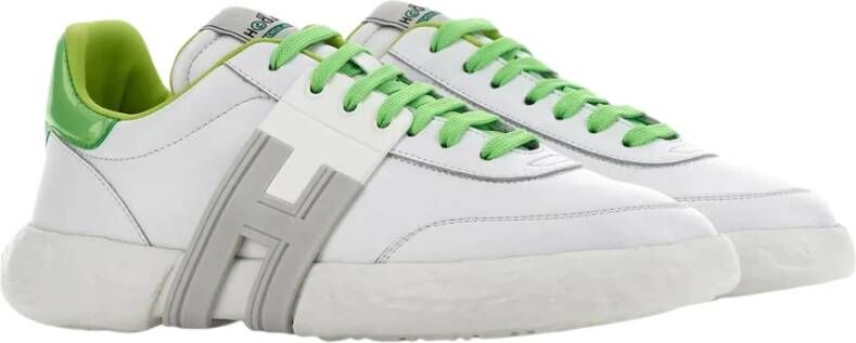 Hogan Groene platte schoenen met -3R stijl Wit Heren