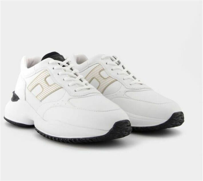 Hogan Interaction Allacciato H Laser Sneakers in White Canvas Wit Heren