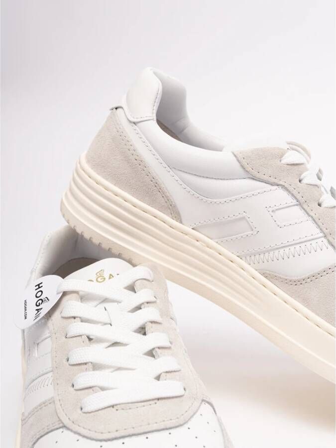 Hogan Luxe stoffen sneakers voor modieuze mannen Wit Heren