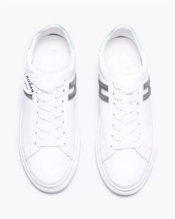 Hogan Witte Leren Sneakers met Groen H Logo Wit Heren