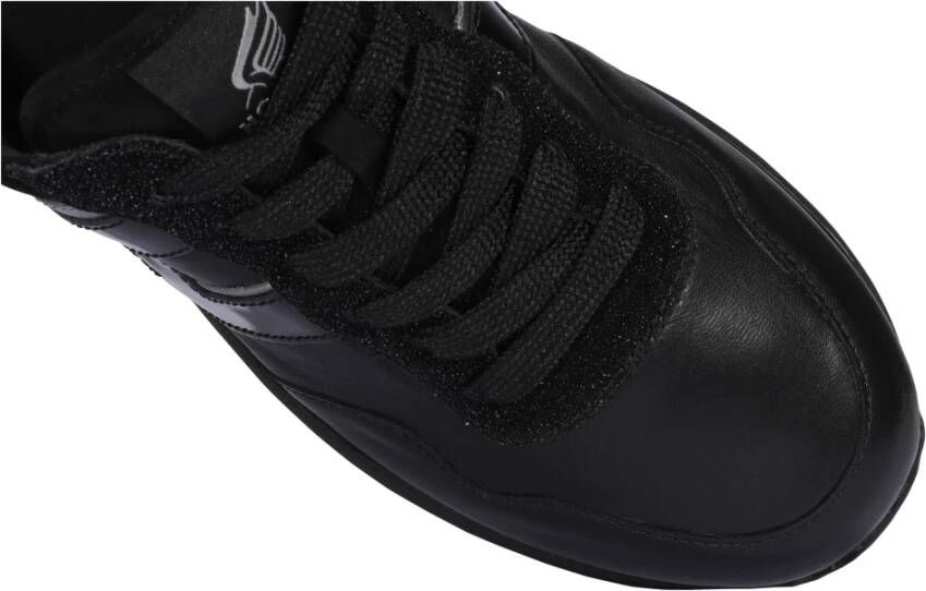 Hogan Stijlvolle Leren Platform Sneakers Zwart Dames