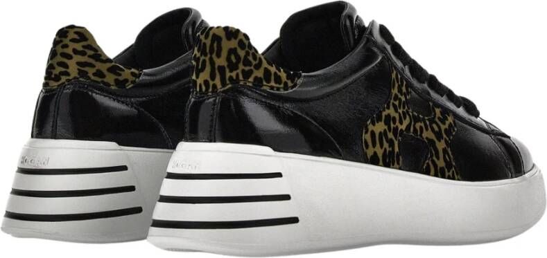 Hogan Zwarte+Animalier Sneakers met zachte en verfijnde lijnen Zwart Dames