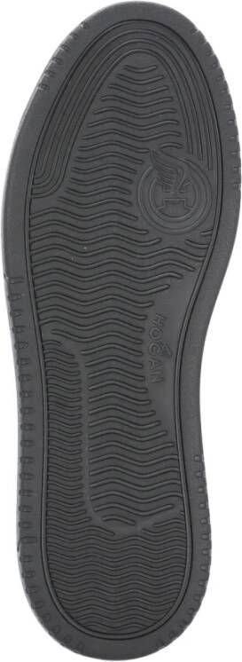 Hogan Zwarte Leren Sneakers voor Mannen Zwart Heren