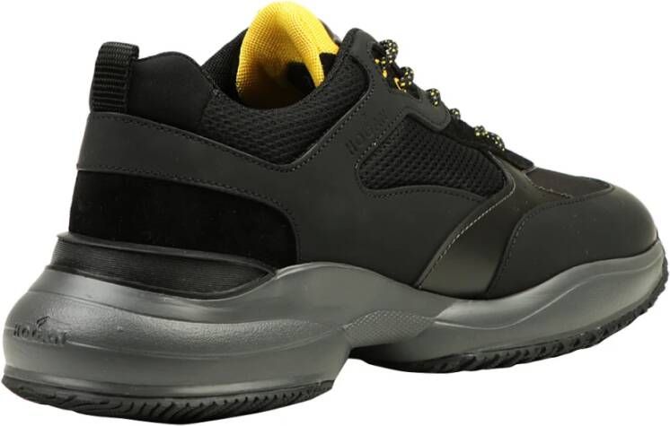 Hogan Zwarte Leren Sneakers met High-Tech Inzetstukken Zwart Heren