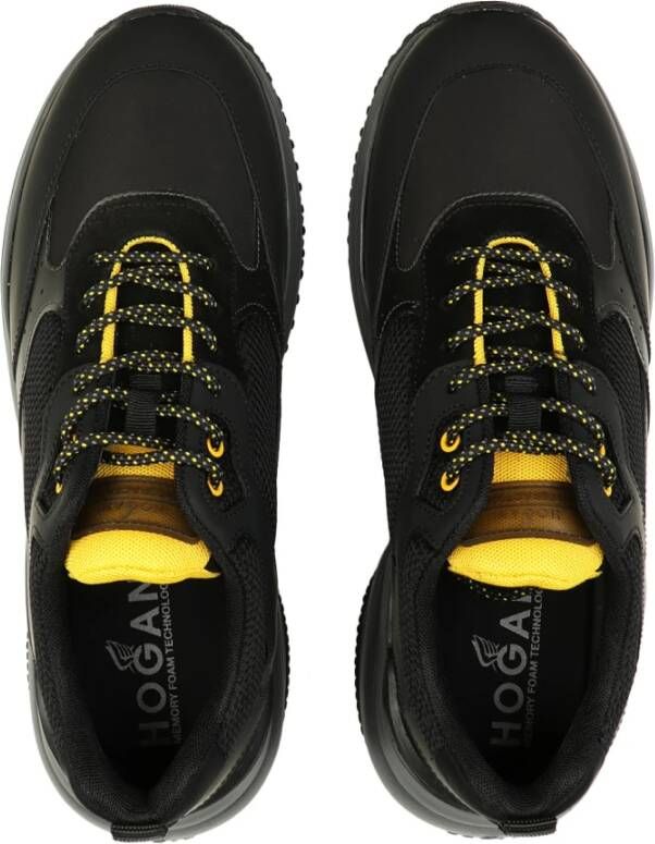 Hogan Zwarte Leren Sneakers met High-Tech Inzetstukken Zwart Heren