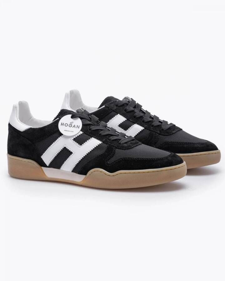 Hogan Retro Zwarte Suède Sneakers Zwart Heren