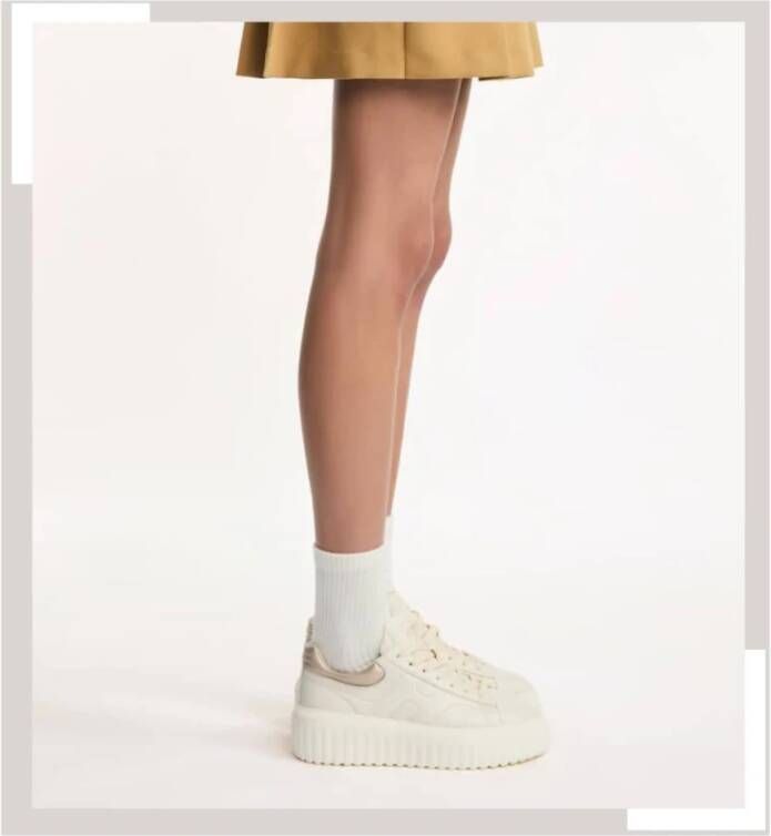 Hogan Sportieve en veelzijdige H-Stripes sneakers Beige Dames