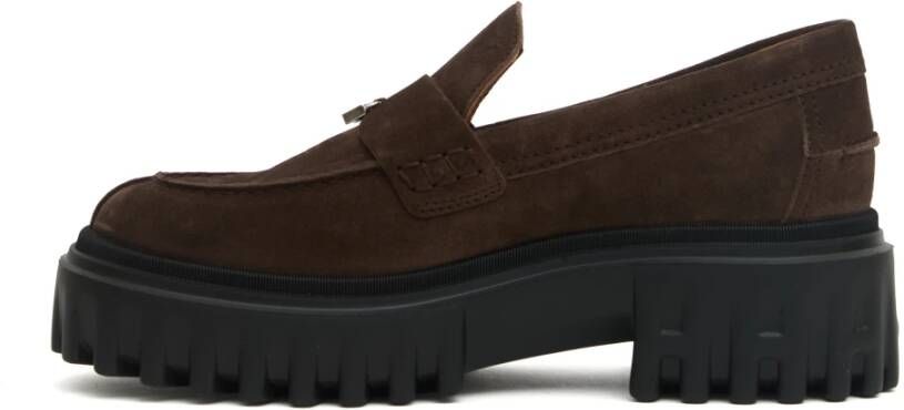 Hogan Stijlvolle Marrone Mocassins voor Vrouwen