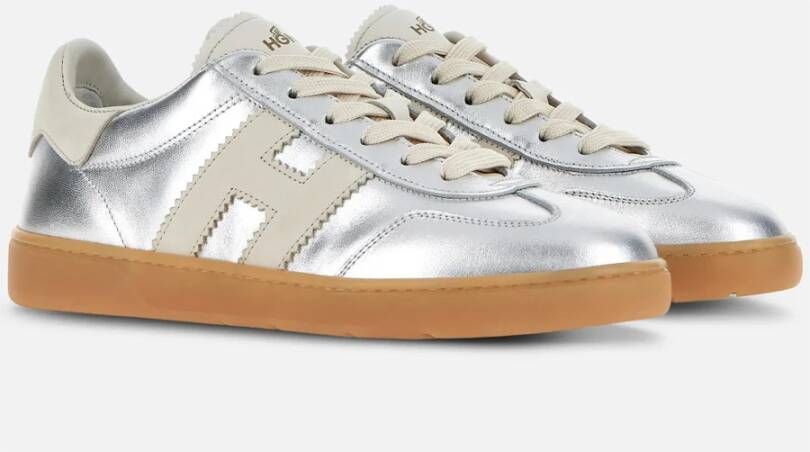 Hogan Stoere Sneakers met Metallic Leren Bovenwerk Gray Dames