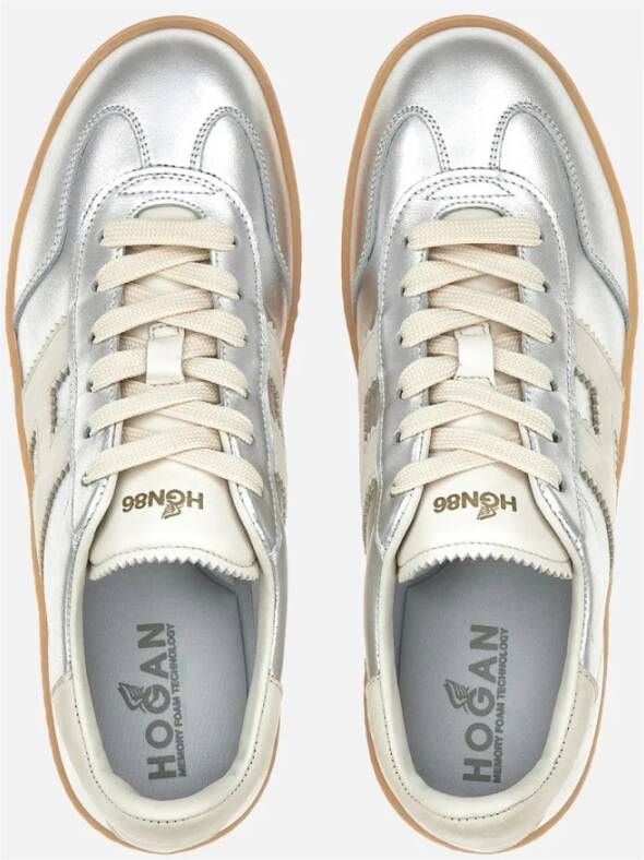 Hogan Stoere Sneakers met Metallic Leren Bovenwerk Gray Dames