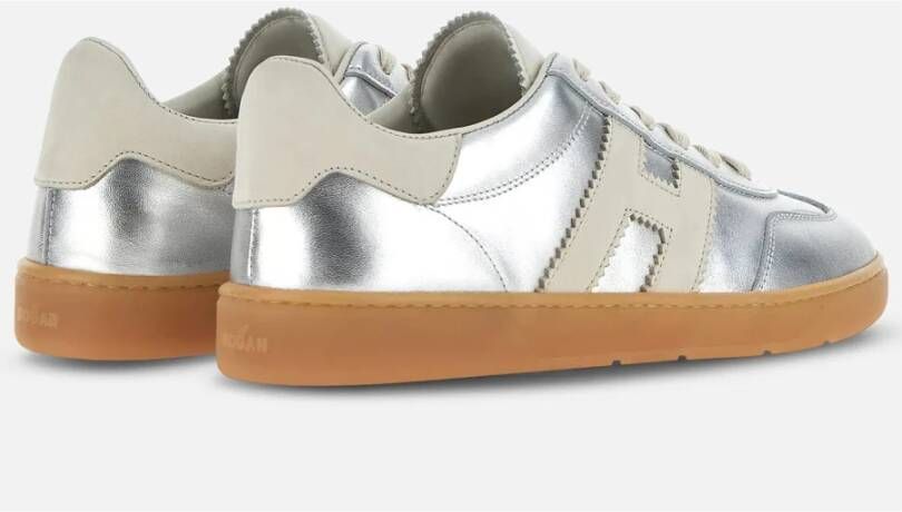 Hogan Stoere Sneakers met Metallic Leren Bovenwerk Gray Dames
