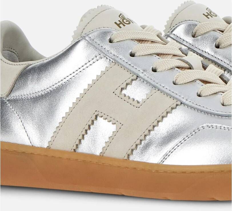 Hogan Stoere Sneakers met Metallic Leren Bovenwerk Gray Dames