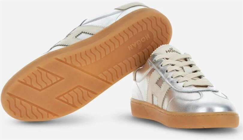 Hogan Stoere Sneakers met Metallic Leren Bovenwerk Gray Dames