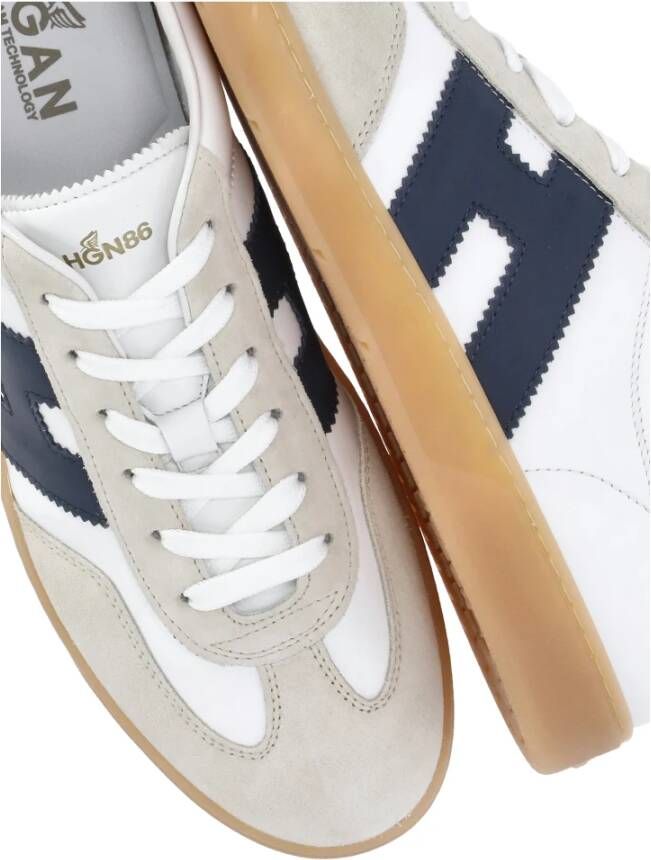 Hogan Logo-Print Leren Sneakers Blue Heren - Foto 14