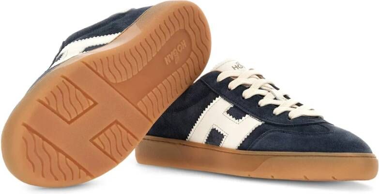 Hogan Stoere Vetersneakers Blauw Heren