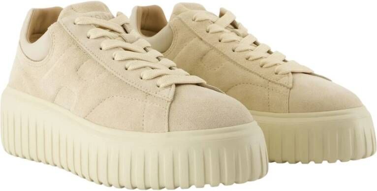 Hogan Strepen Leren Sneakers Beige