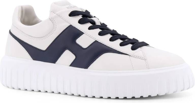 Hogan Witte Leren Sneakers met Side-H Detail White Heren