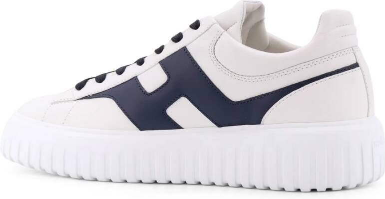 Hogan Witte Leren Sneakers met Side-H Detail White Heren