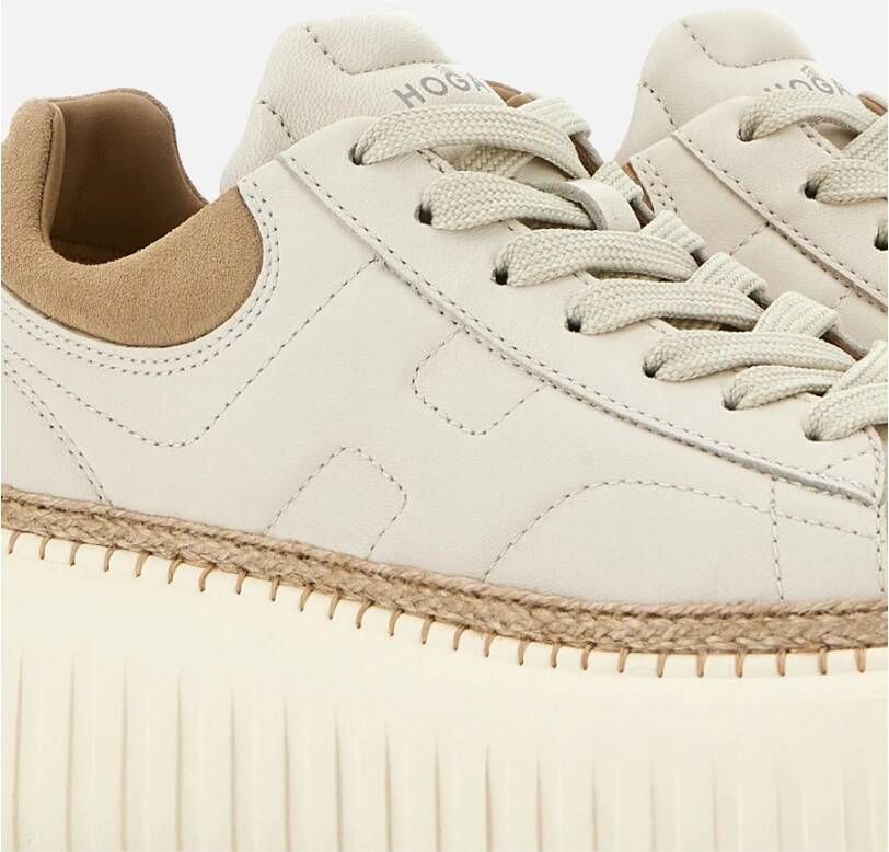 Hogan Strepen Sneakers Ivoor Nappa Suède