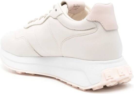 Hogan Studded Almond Beige Lace-Up Sneakers