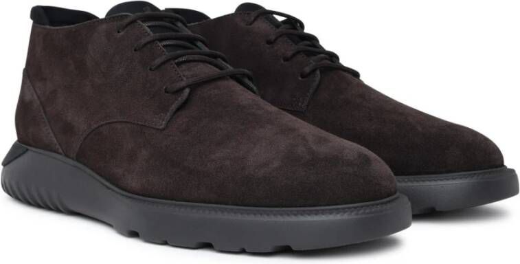 Hogan Suède Desert Boots met Scuba-Effect Details Brown Heren