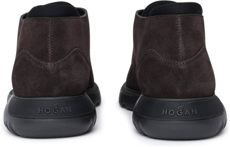 Hogan Suède Desert Boots met Scuba-Effect Details Brown Heren