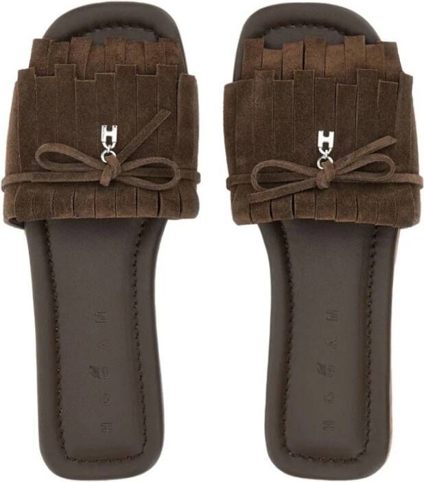 Hogan Suède Franje Charme Sandaal Bruin