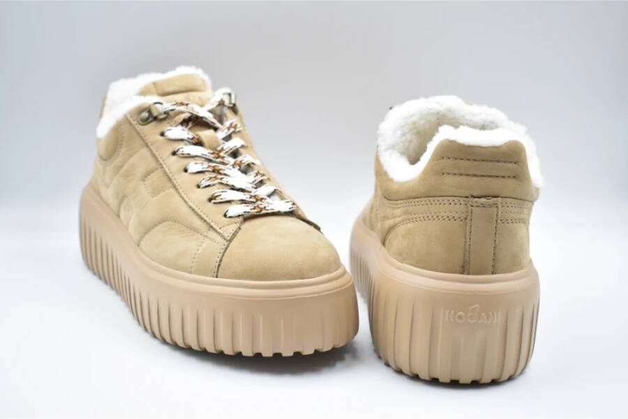 Hogan Suede Low-Top Sneakers Sabbia Montone