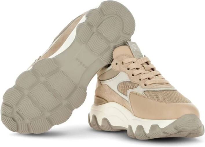 Hogan Suede Panel Sneakers Beige Dames
