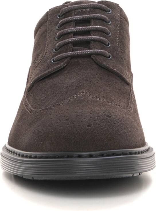 Hogan Suède Wing Cap Derby Schoenen Brown Heren