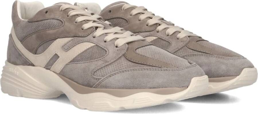 HOGAN Lage Sneakers Heren Combi Sneaker Maat: 6 Materiaal: Suède Kleur: Taupe - Foto 2