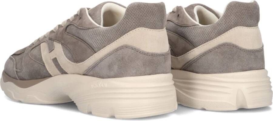 HOGAN Lage Sneakers Heren Combi Sneaker Maat: 6 Materiaal: Suède Kleur: Taupe - Foto 3