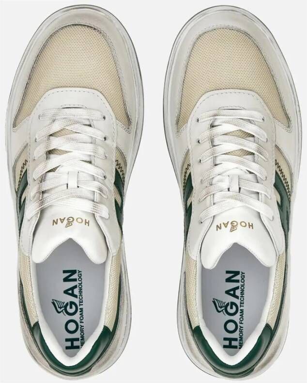 Hogan Vintage-geïnspireerde Leren Sneakers White Heren