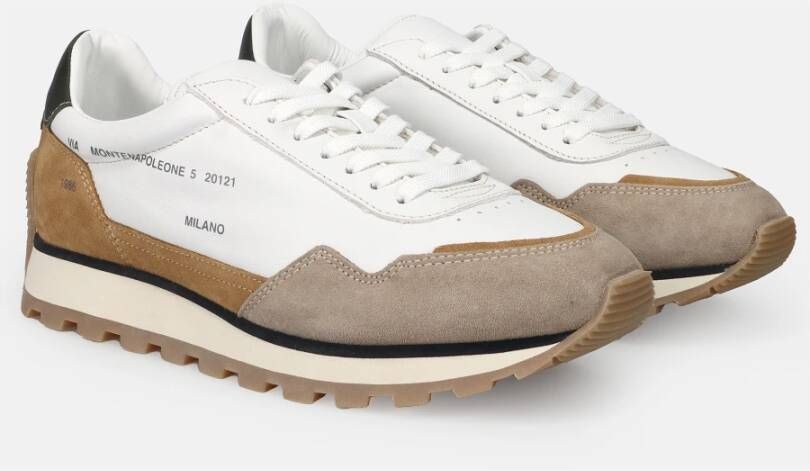 Hogan Vintage Style Sneakers met Suede Inserts White Heren