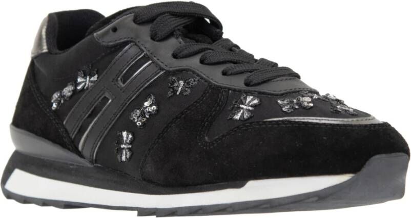 Hogan Vlinder Sneakers met Suède Details Black Dames